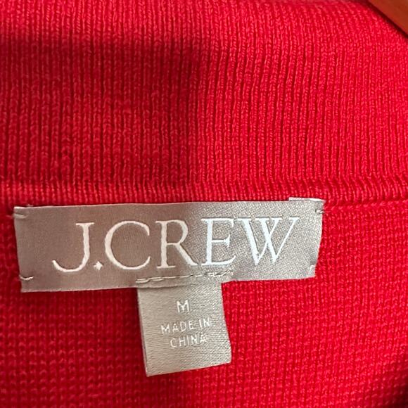 J. CREW Patch-Pocket Sweater Lady Jacket Red Sz M $158 {T33} - Picture 6 of 8